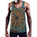 Tribal Sea Turtle Print Men's Workout Tank Top