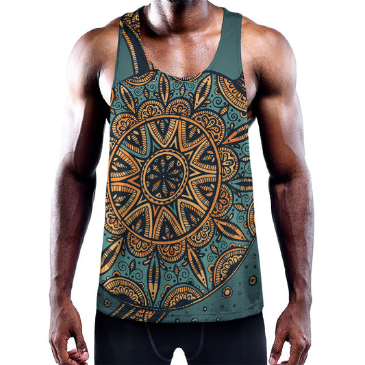 Tribal Sea Turtle Print Training Tank Top