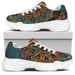 Tribal Sea Turtle Print White Chunky Shoes