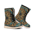 Tribal Sea Turtle Print Winter Boots