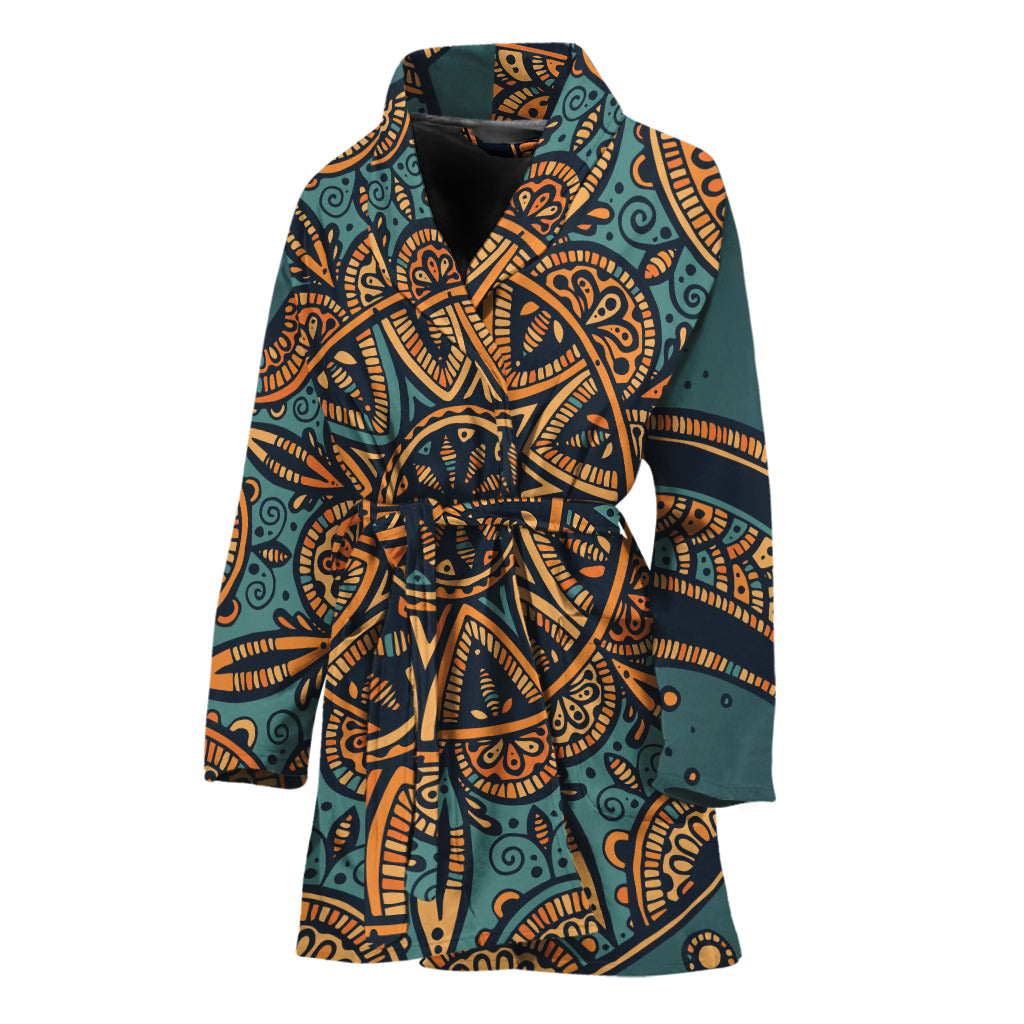 Tribal Sea Turtle Print Women's Bathrobe