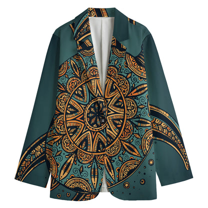 Tribal Sea Turtle Print Women's Blazer