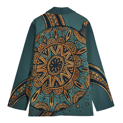 Tribal Sea Turtle Print Women's Blazer