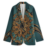 Tribal Sea Turtle Print Women's Cotton Blazer