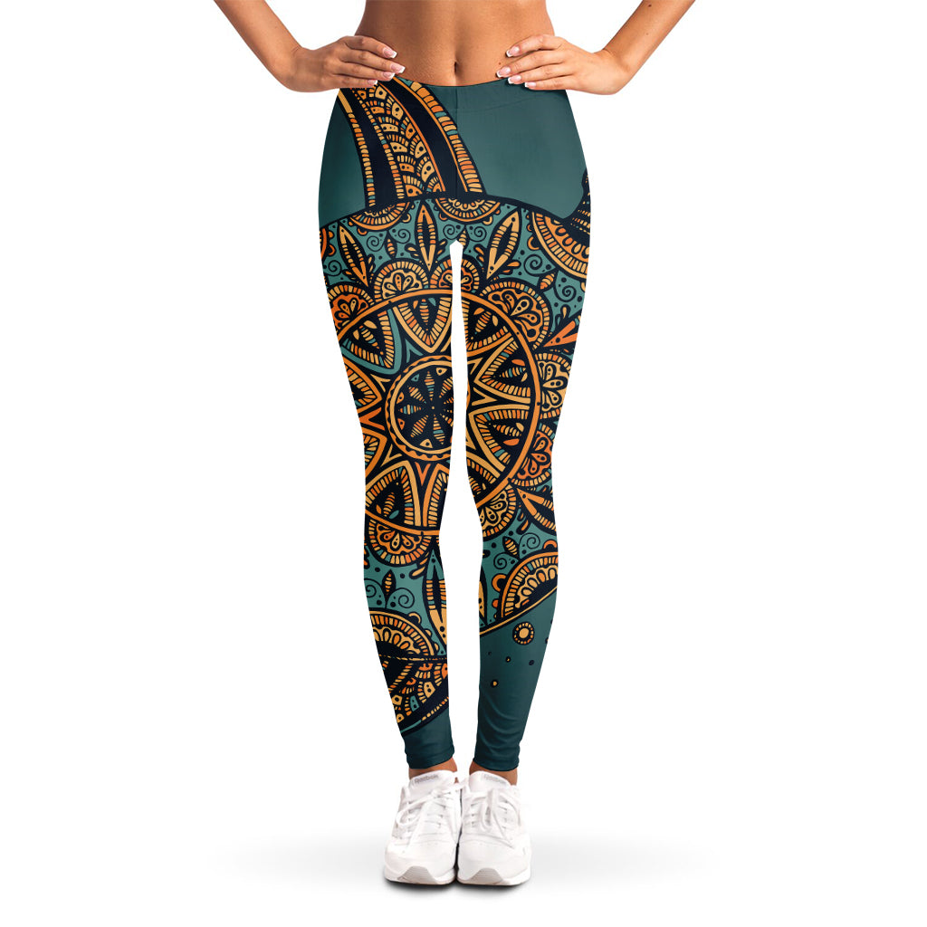 Tribal Sea Turtle Print Women's Leggings