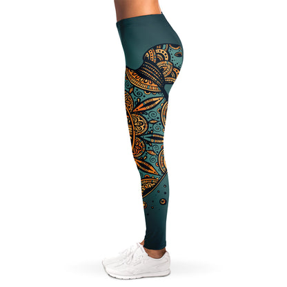 Tribal Sea Turtle Print Women's Leggings