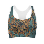 Tribal Sea Turtle Print Women's Sports Bra