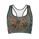 Tribal Sea Turtle Print Women's Sports Bra