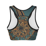 Tribal Sea Turtle Print Women's Sports Bra