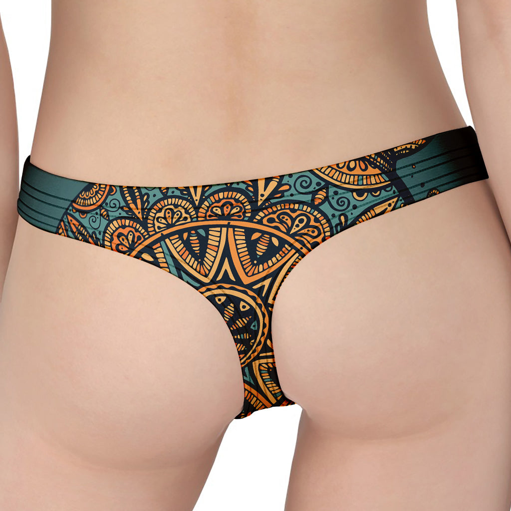 Tribal Sea Turtle Print Women's Thong