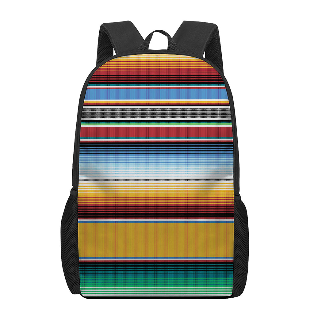 Tribal Serape Blanket Pattern Print 17 Inch Backpack