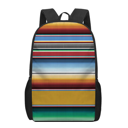 Tribal Serape Blanket Pattern Print 17 Inch Backpack