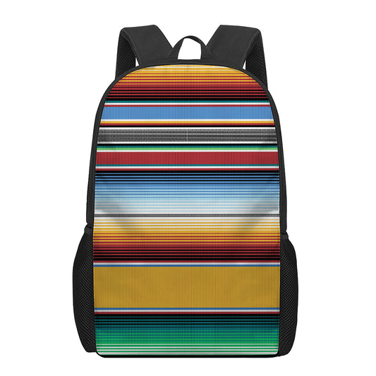 Tribal Serape Blanket Pattern Print 17 Inch Backpack