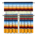 Tribal Serape Blanket Pattern Print 3 Piece Kitchen Curtains
