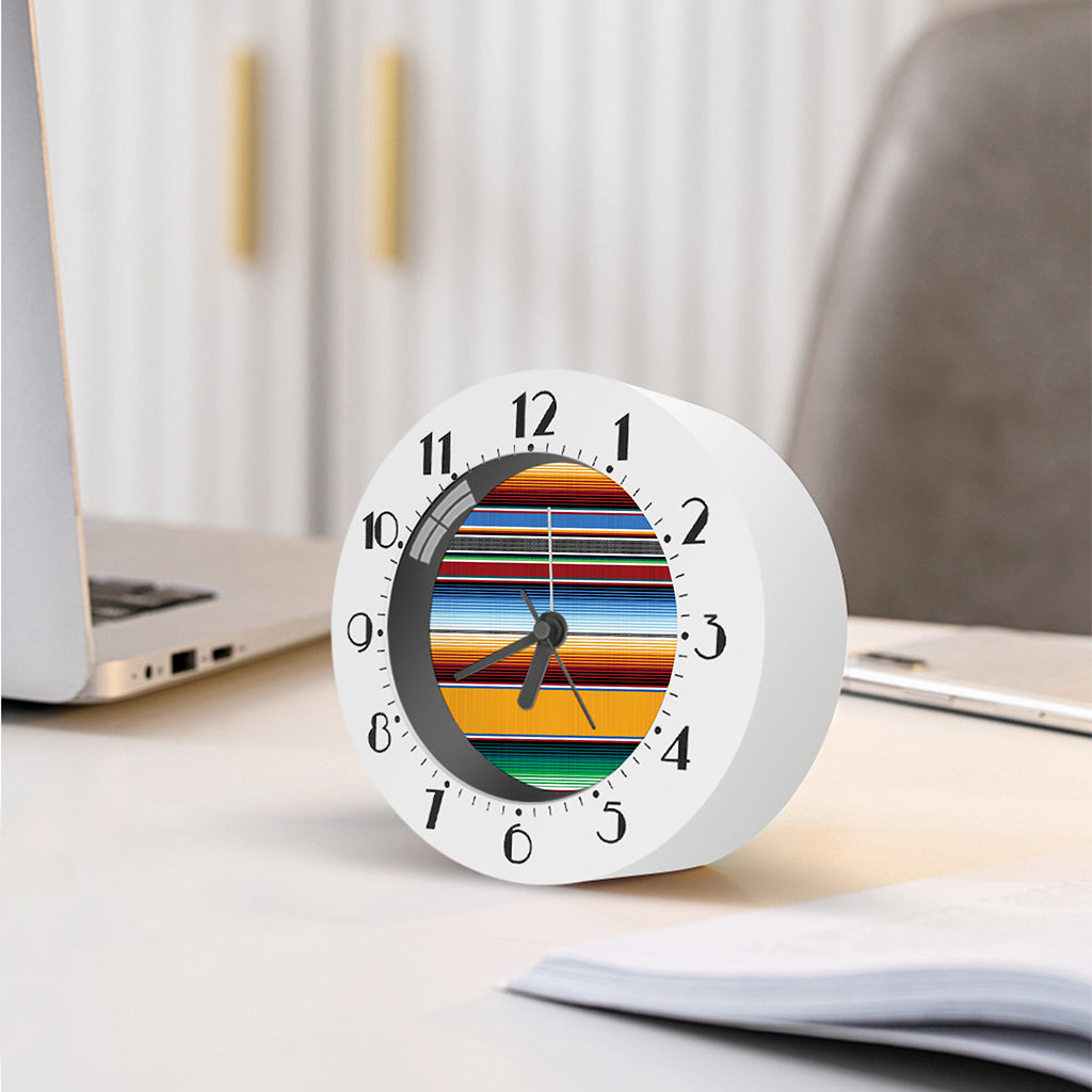Tribal Serape Blanket Pattern Print Alarm Clock