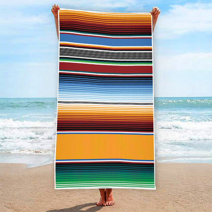Tribal Serape Blanket Pattern Print Beach Towel