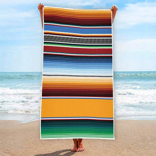 Tribal Serape Blanket Pattern Print Beach Towel