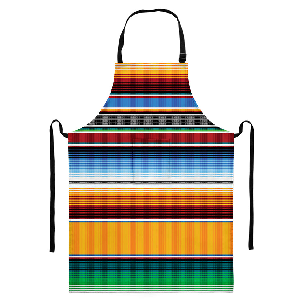 Tribal Serape Blanket Pattern Print Bib Apron With Pocket