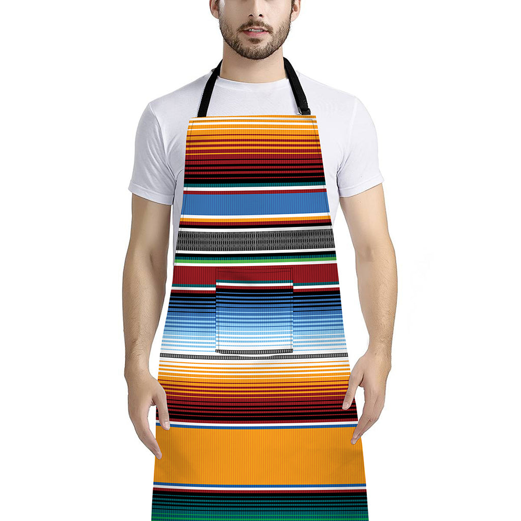 Tribal Serape Blanket Pattern Print Bib Apron With Pocket