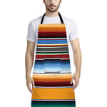 Tribal Serape Blanket Pattern Print Bib Apron With Pocket
