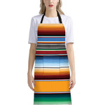 Tribal Serape Blanket Pattern Print Bib Apron With Pocket