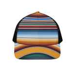 Tribal Serape Blanket Pattern Print Black Mesh Trucker Cap