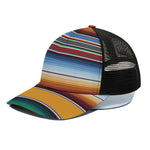 Tribal Serape Blanket Pattern Print Black Mesh Trucker Cap