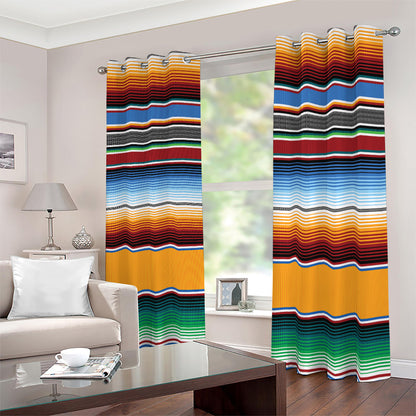 Tribal Serape Blanket Pattern Print Blackout Grommet Curtains