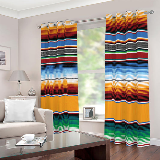 Tribal Serape Blanket Pattern Print Blackout Grommet Curtains