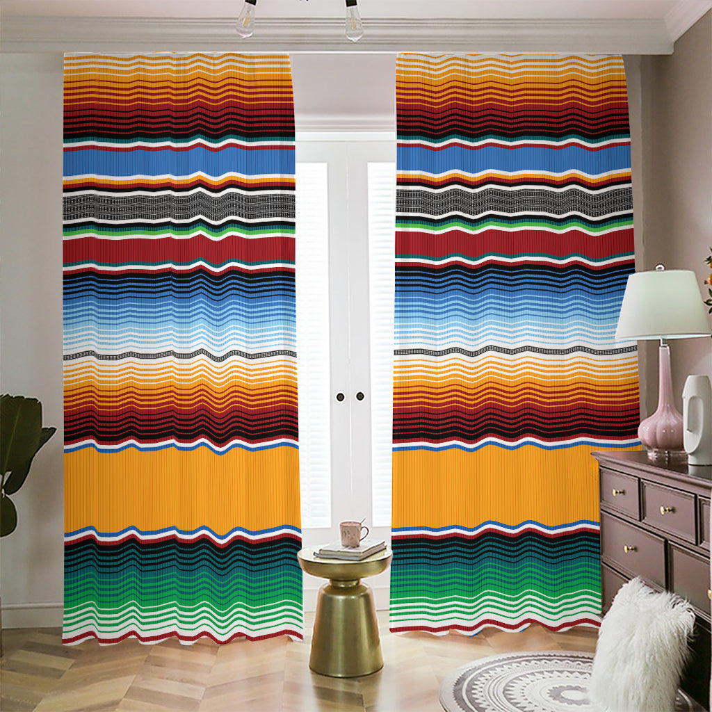 Tribal Serape Blanket Pattern Print Blackout Pencil Pleat Curtains