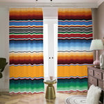 Tribal Serape Blanket Pattern Print Blackout Pencil Pleat Curtains