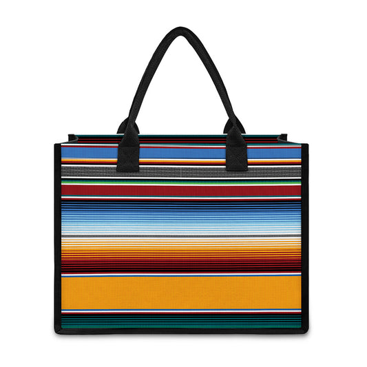 Tribal Serape Blanket Pattern Print Canvas Tote Bag