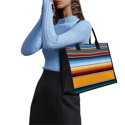 Tribal Serape Blanket Pattern Print Canvas Tote Bag