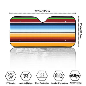 Tribal Serape Blanket Pattern Print Car Windshield Sun Shade