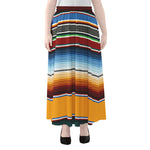 Tribal Serape Blanket Pattern Print Chiffon Maxi Skirt