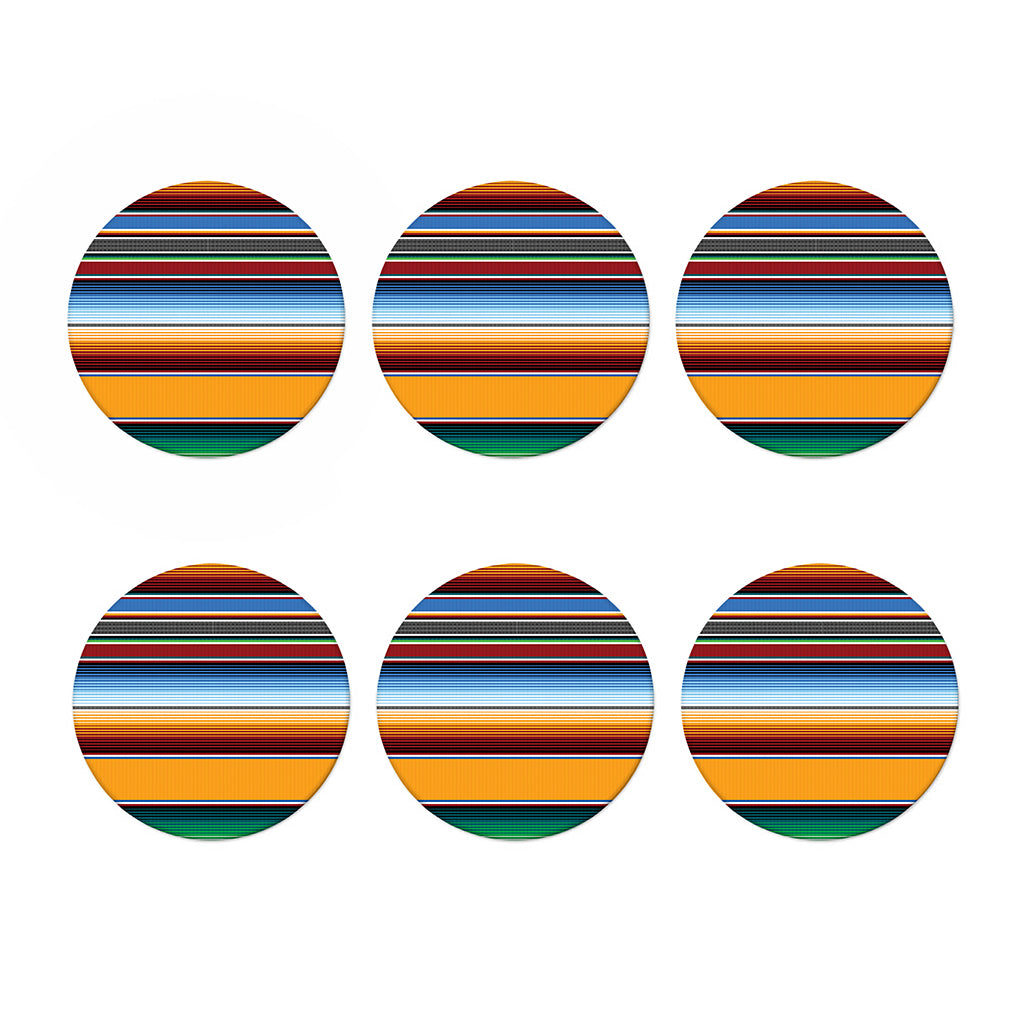 Tribal Serape Blanket Pattern Print Coaster Set