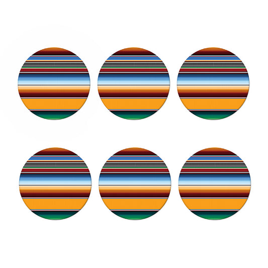 Tribal Serape Blanket Pattern Print Coaster Set