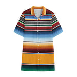 Tribal Serape Blanket Pattern Print Cotton Hawaiian Shirt