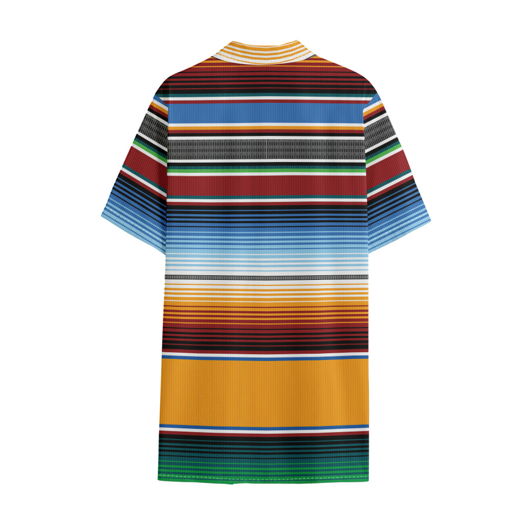 Tribal Serape Blanket Pattern Print Cotton Hawaiian Shirt