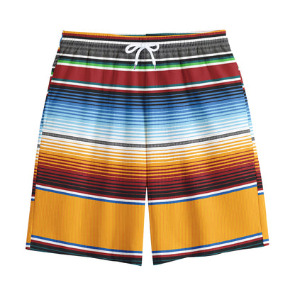 Tribal Serape Blanket Pattern Print Cotton Shorts