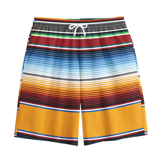 Tribal Serape Blanket Pattern Print Cotton Shorts