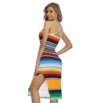 Tribal Serape Blanket Pattern Print Cross Back Cami Dress