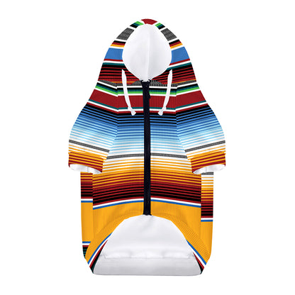 Tribal Serape Blanket Pattern Print Dog Zip Up Hoodie