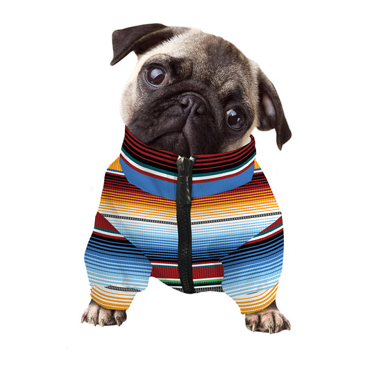 Tribal Serape Blanket Pattern Print Dog Zip Up Jacket