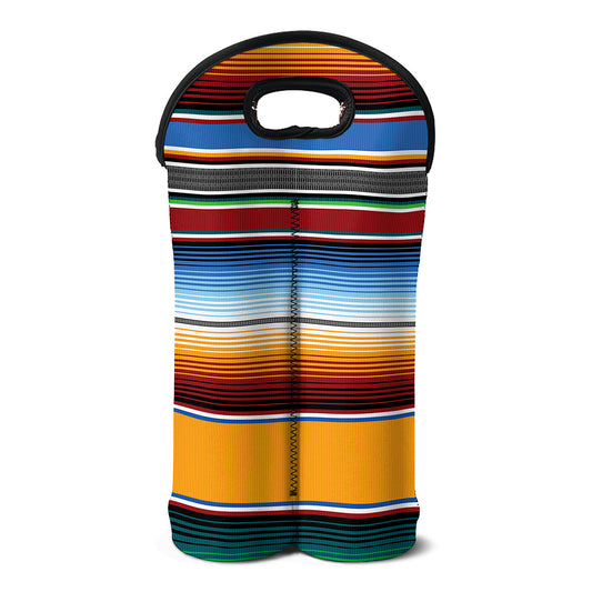 Tribal Serape Blanket Pattern Print Double Neoprene Wine Tote