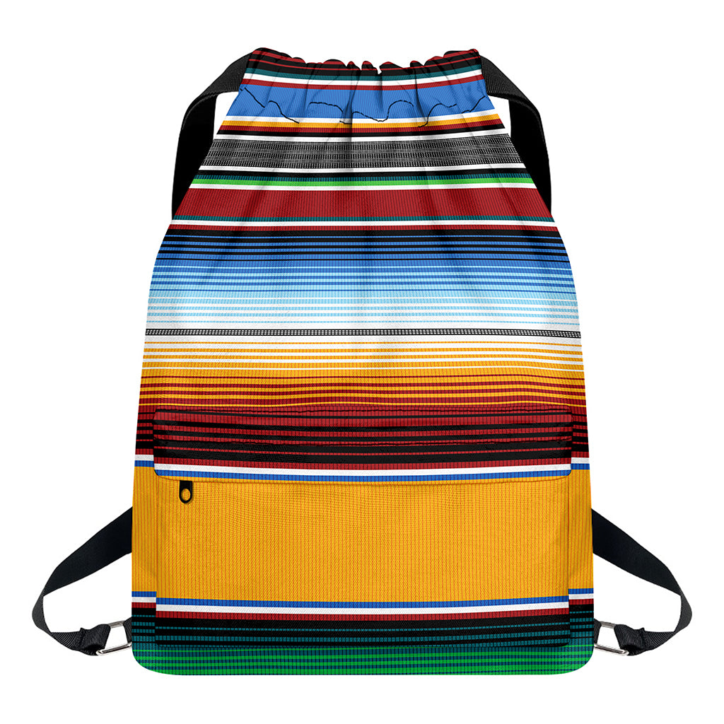 Tribal Serape Blanket Pattern Print Drawstring Backpack