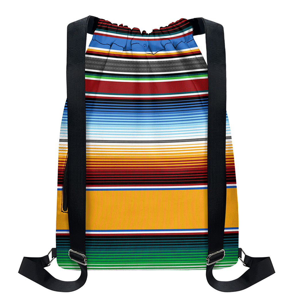 Tribal Serape Blanket Pattern Print Drawstring Backpack