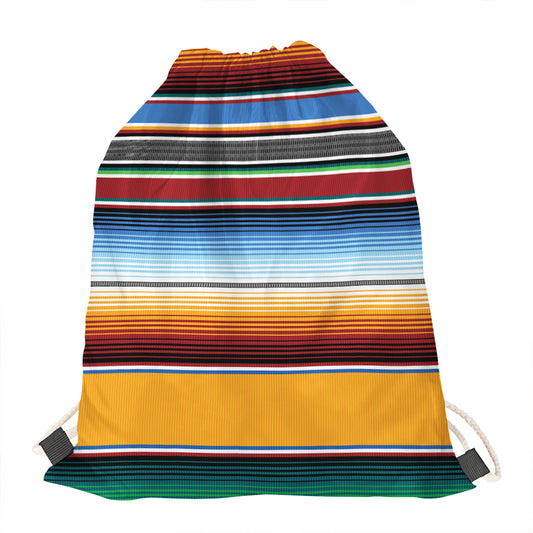 Tribal Serape Blanket Pattern Print Drawstring Bag