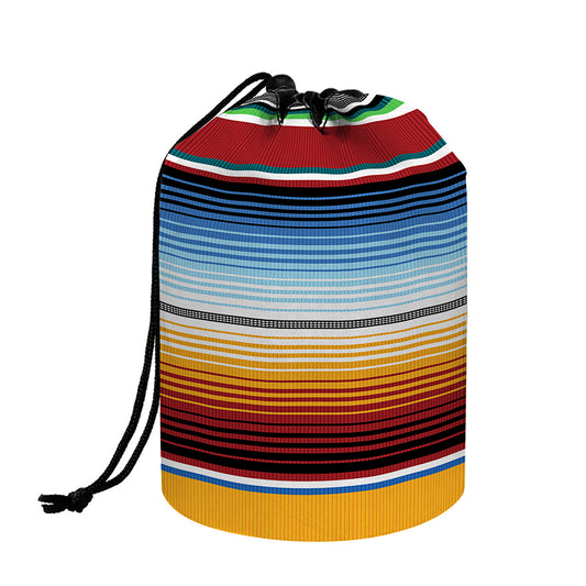 Tribal Serape Blanket Pattern Print Drawstring Makeup Bag