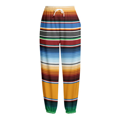 Tribal Serape Blanket Pattern Print Fleece Lined Knit Pants
